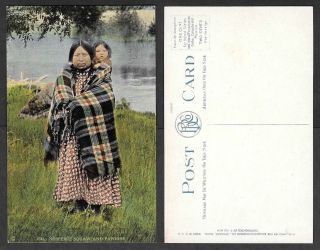 Old Postcard - Native American Indian Woman And Child - Nesperce