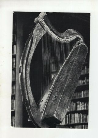Vintage Large Post Card - Trinity College - Dublin - Ireland - The Irish Harp