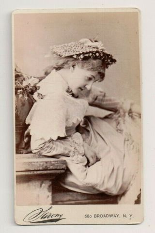 Vintage Cdv Fanny Davenport English - American Stage Actress Sarony Photo York