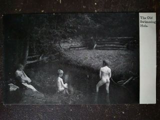 The Old Swimming Hole,  Children Playing In Pond - Early 1900s