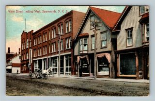 Summerside Pei,  Water Street,  Vintage Prince Edward Island Canada Postcard