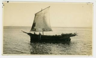 Vintage Photograph 1927 Philippines Zamboanga Large Sailboat Sharp Photo