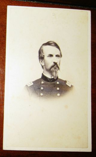 Antique Cdv Photo Portrait Of A Bearded Civil War Officer