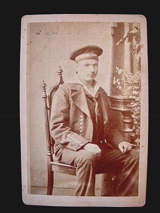 1890 Cabinet Photo Navy Man Portrait Santa Cruz,  California Antique Photograph