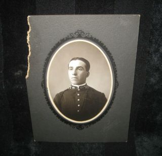 Cabinet Photograph Of U.  S.  Army Soldier Field Artillery Fort Monroe,  Va