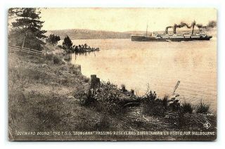 Vintage Postcard T.  S.  S.  Loongana Steam Ship Rosevears River Tamar Australia E19