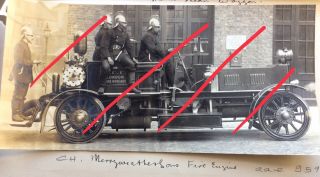 1908 Greenwich Fire Brigade Station Merryweather Fire Engine Firemen London