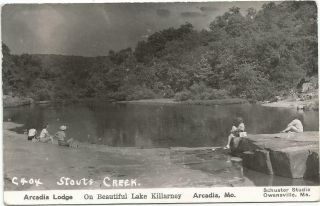 Arcadia,  Mo Ironton,  Missouri Old Rppc Postcard,  Stouts Creek,  Lake Killarney
