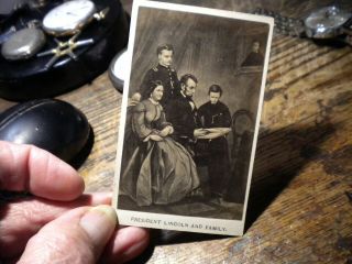 1860s - Cdv - - Photo Of - - President Lincoln And Family