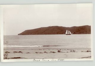 Point Loma San Diego Rare California Clipper Ship 1890s Maude Albumen Photograph