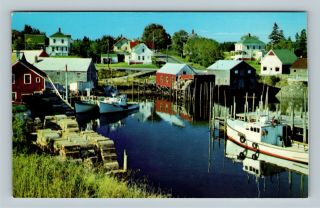 Grand Manan Island,  Fishing Village Boats,  Brunswick Canada Vintage Postcard