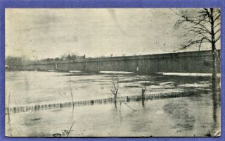 Old Postcard Washington Crossing Nj Pa Covered Bridge Toll Rates 1841 - 1903