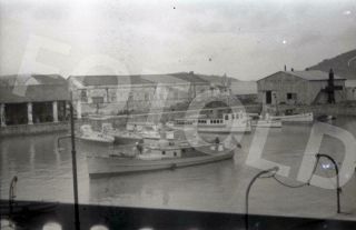 1937 Boats Hong Kong Macau Macao China 35mm Negative Photo Foto Nt32