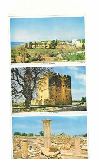 Vintage Cyprus Letter views by Tuck Limassol Kolossi Castle Paphos 1970 Postcard 3