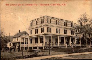 Vintage Postcard - 1909 - The Colonial Hotel - Tannersville Catskill Mtns.  Ny Bk29