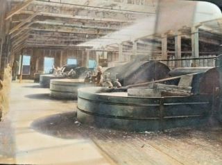 1890s York Paper Mill Factory Interior View Glass Lantern Slide Photo