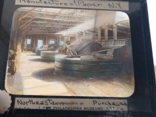 1890s York Paper Mill Factory Interior View Glass Lantern Slide Photo 2