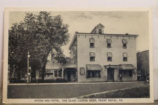 Virginia Va Front Royal Glass Coffee Shop Afton Inn Hotel Postcard Old Vintage