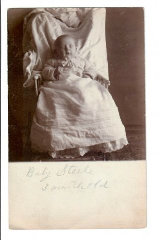 Vintage Photo Postcard Family Child Infant Baby 3 Mnth Boy Girl Nursing Old Rppc