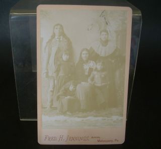 Antique Cabinet Card Native American Family Meshoppen Pa.  1880 