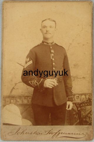 Cabinet Card Named Soldier Royal Artillery Johnston Hoffman India Antique Photo