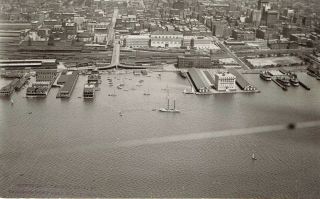 1919 Photo Aerial View Of Toronto Harbor Front With Railway Terminals