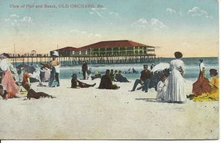 1915 - View Of Pier And Beach,  Old Orchard,  Maine,  (a1023)