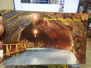 Vintage Old Idaho Postcard Shoshone Ice Caves Sun Valley Lighted Floor River Bed
