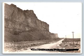Vintage Rppc Postcard East Wall Grand Coulee Road To The Dam Washington F21
