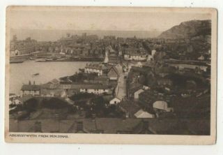 Aberystwyth From Pen Dinas Vintage Postcard Cardiganshire Wales 355c