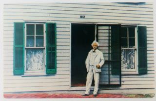 Vintage Hannibal Missouri Mo Mark Twain At Boyhood Home Postcard 1986