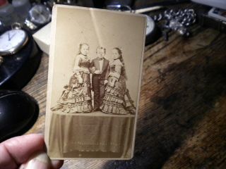 1860s - - Cdv - Photo Of - The Rice Family - - Barnum - Midgets