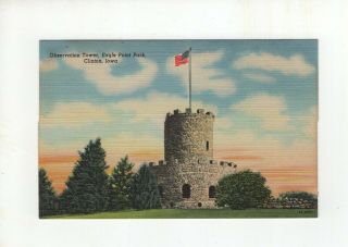 Vintage Post Card - Observation Tower - Eagle Point Park - Clinton - Iowa