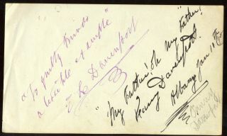 FANNY Davenport Special 2 Cabinet Card Photo ' s & 3? Autographs NY 1870s Actress 3