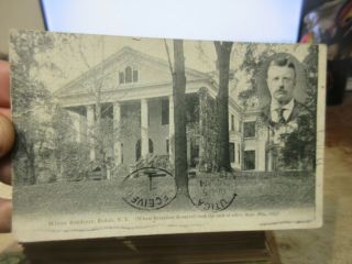 Old Postcard York Buffalo Wilcox Mansion Theodore Roosevelt Teddy President
