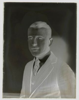 1910s Cartoonist J W McGurk Sports Comic Portrait Glass Photo Camera Negative 1 3