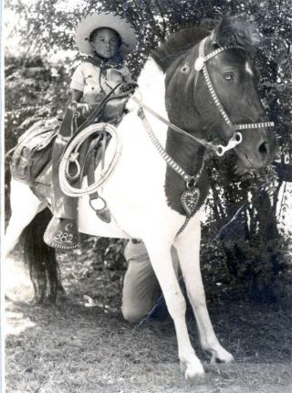 1950 Little Boy Black African American Cowboy On Horse Tommie Lee