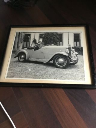 Vintage Photograph Of A Relative In His Sports Car
