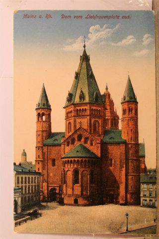 Germany Mainz Liebrauenplatz Aus Dom Cathedral Postcard Old Vintage Card View Pc