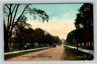 Toronto On,  University Avenue,  Vintage Ontario Canada C1912 Postcard