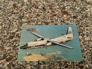 Piedmont Airlines Fairchild - Hiller Fh - 227 Inflight Very Old Colors Postcard