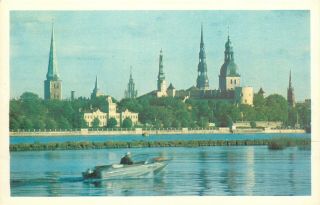 Postcard Baltic States Letonia (latvia) Old Riga View Daugava River