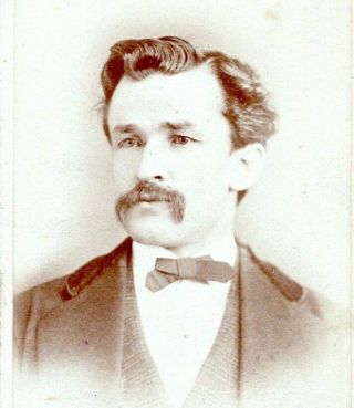 Sacramento California Cdv C.  1880 Man Mustache Asher Carte De Visite Photo B8