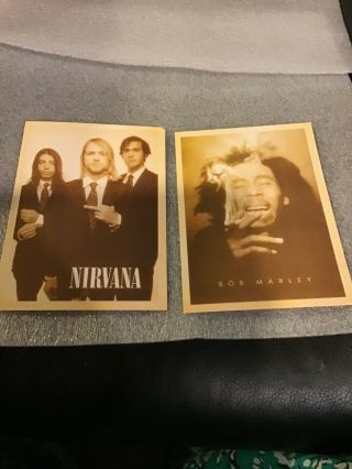 Weird Postcards Rppc Nirvana Flips The Bird Bob Marley Smokes Vintage Post Cards