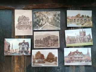 8 Vintage Postcards Hereford Inc 3 By A R Quinton,  1 X Frith,  Hampton Bishop