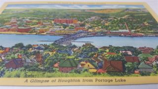 Vintage View Of Houghton Keweenaw Michigan Copper Country Postcard P7