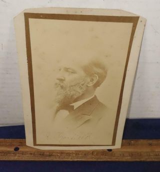 Antique Cabinet Card Photo President James A.  Garfield W.  D.  Gates Syracuse Ny