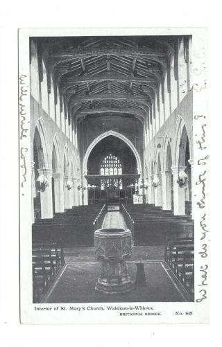 Vintage Postcard Interior Of St Mary 