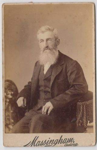 Australia Cabinet Photo - A Man With A Beard By Massingham Of Geelong