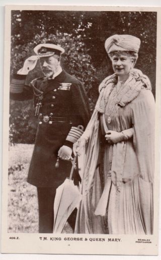 Vintage Postcard King George V & Queen Mary Of Great Britian